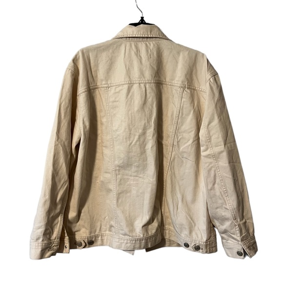 J.Crew Ecru relaxed denim jacket size large NWT - Picture 6 of 9